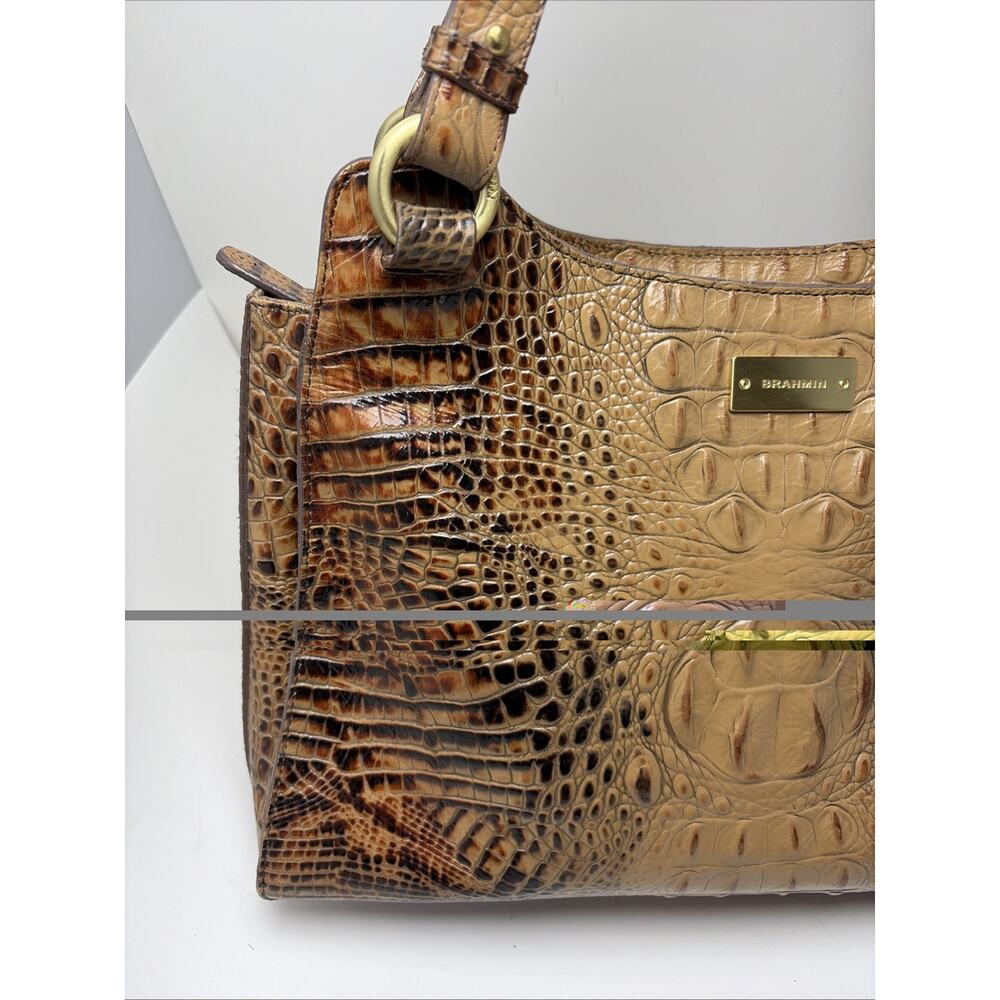 BRAHMIN Melbourne Esme Shoulder Bag Toasted Almond. Tan Brown Double Strap - Picture 5 of 10